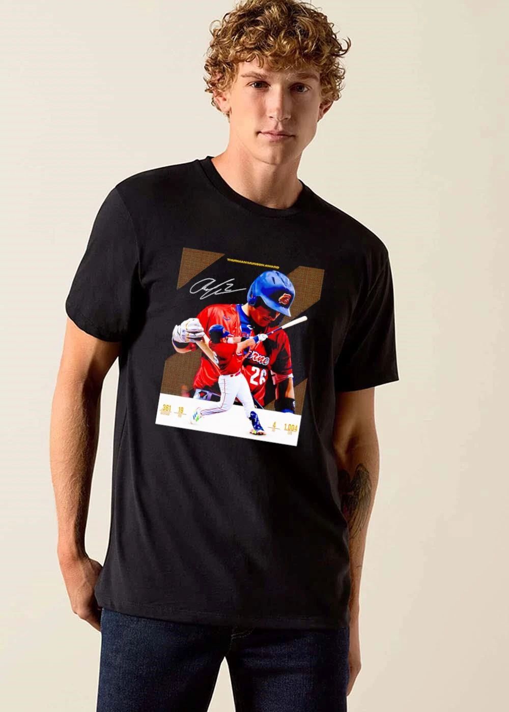 Bourne Braves Thurman Munson Award Player Batting Photo Collage Signature shirt