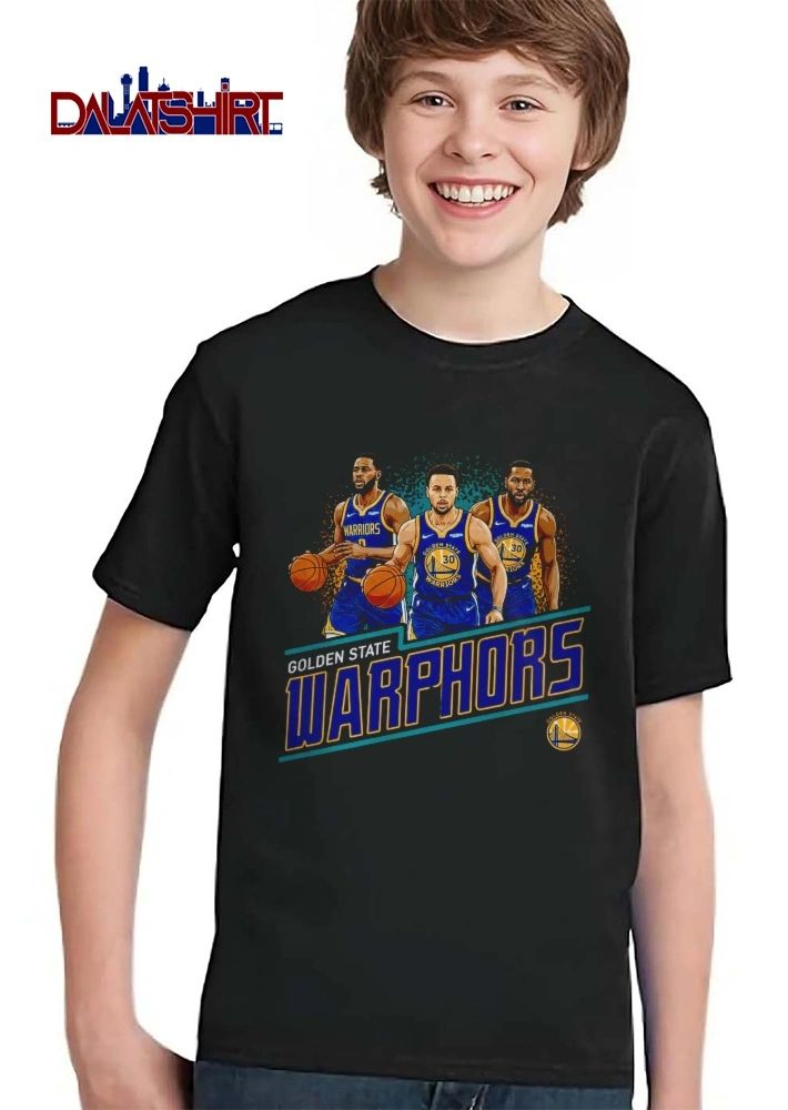 Golden State Warriors NBA Warphors Three Basketball Players Illustration shirt