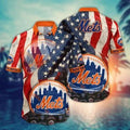 New York Mets American Flag Hawaiian Shirt