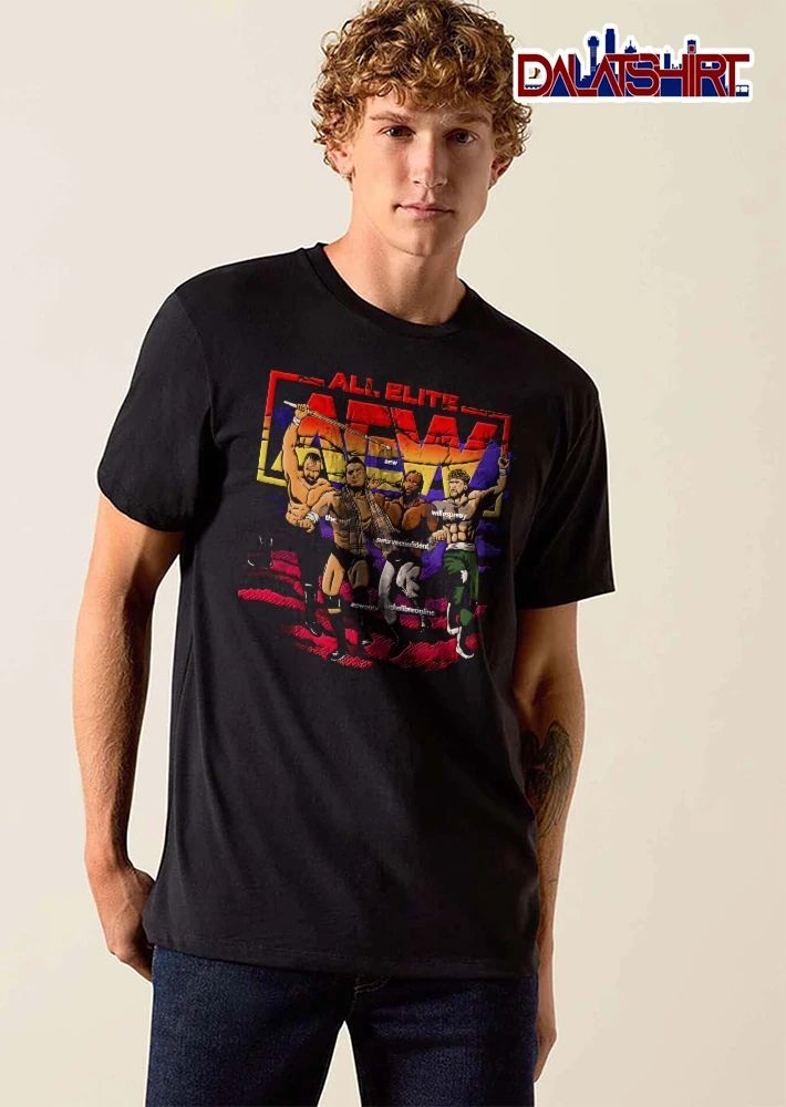 AEW All Elite Wrestling Jon Moxley MJF Swerve Strickland Will Ospreay Cartoon Wrestlers Group shirt