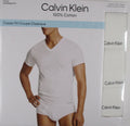 3 PACK CALVIN KLEIN SIZE XXL 2XL WHITE COTON V-NECK MENS T-SHIRTS UNDERSHIRTS