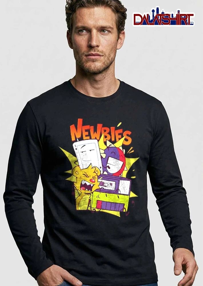 Newbies Cartoon Object Characters Playing Card Bear Boombox shirt