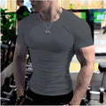 Men T-Shirt | Slim Fit | Gym Crew Neck | Short Sleeve Wokout | Gray-2XL