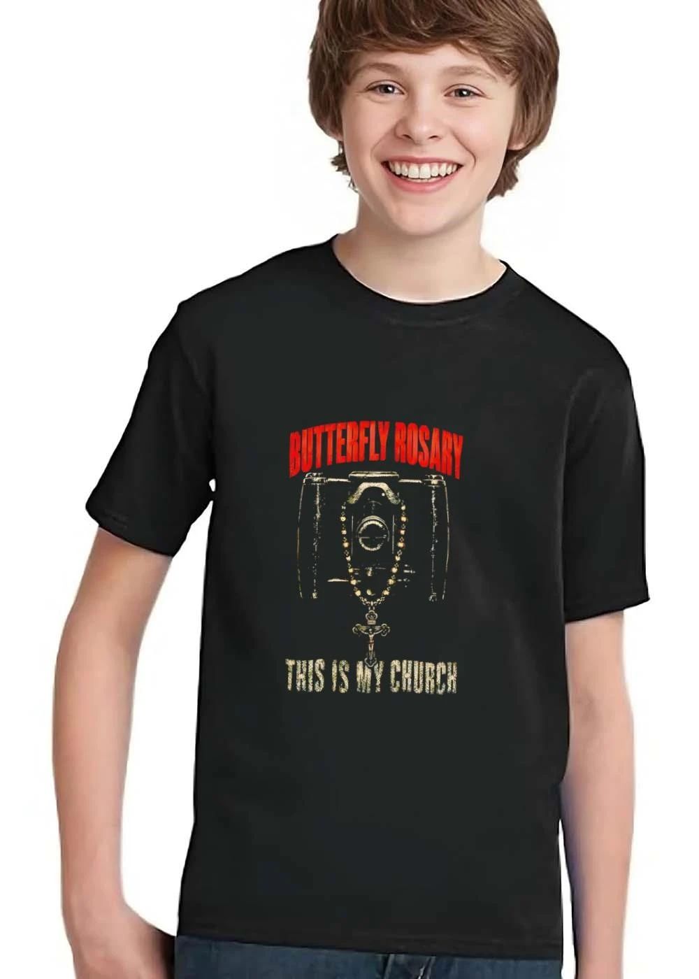 Butterfly Rosary This Is My Church Vintage Camera Crucifix Pendant shirt