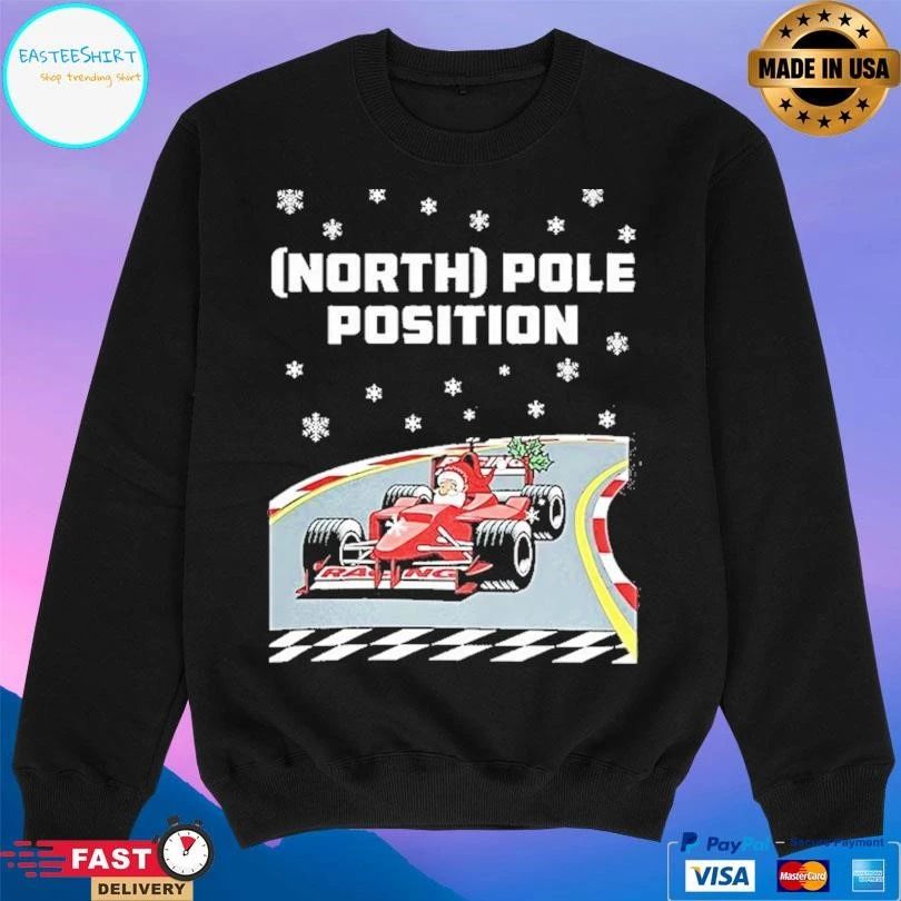 Santa Claus North Pole Position Formula 1 Racing Christmas 2025 T-shirts