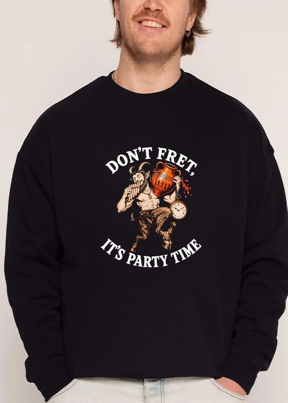 Dont Fret Its Party Time Satyr Playing Panpipes Greek Wine Amphora shirt