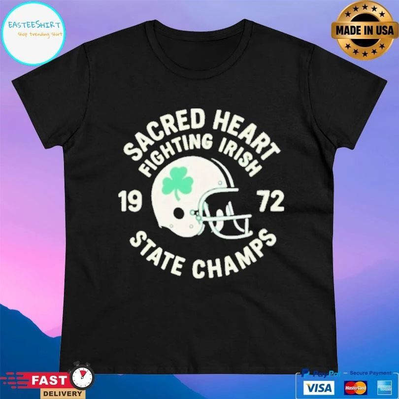 Sacred Heart Fighting Irish State Champs 1972 Helmet Football T-shirts