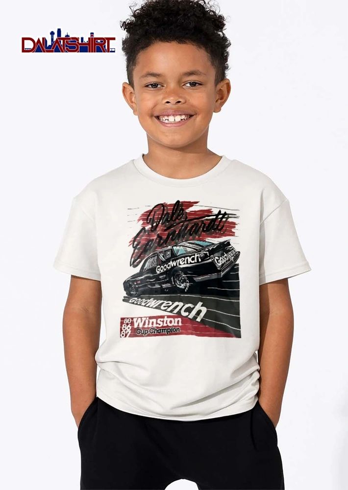 Goodwrench Winston Cup Champion Dale Earnhardt 80 86 87 Black Race Car Speed Lines shirt
