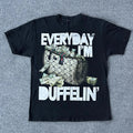 Mafioso Shirt Mens Large Black Everyday I'm Duffelin' Money Bag Graphic Tee