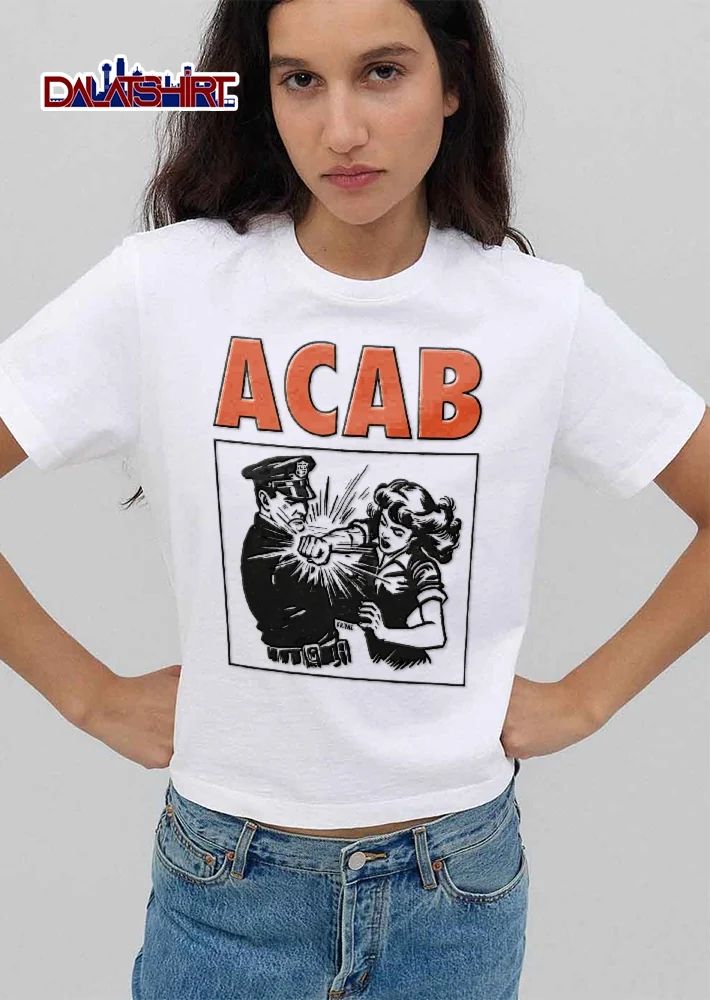 Acab Krime Vintage Comic Police Officer Cap Fist Punch Art shirt