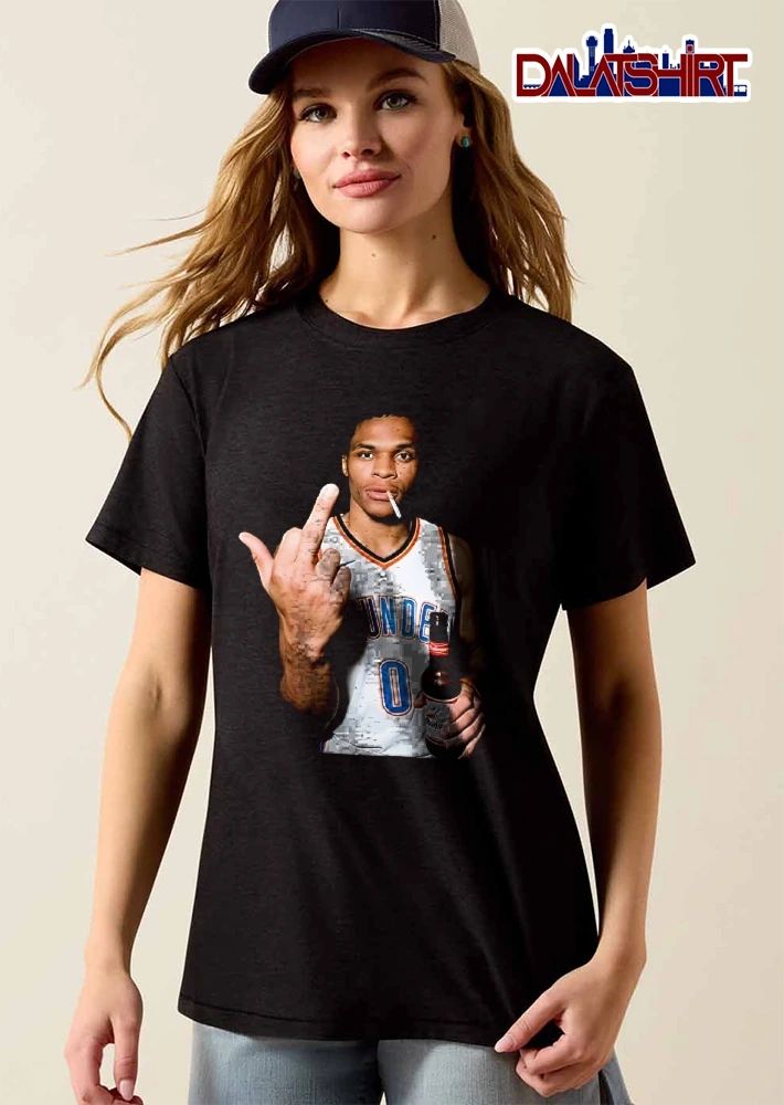 Russell Westbrook Middle Finger Cigarette Beer 0 Shirt