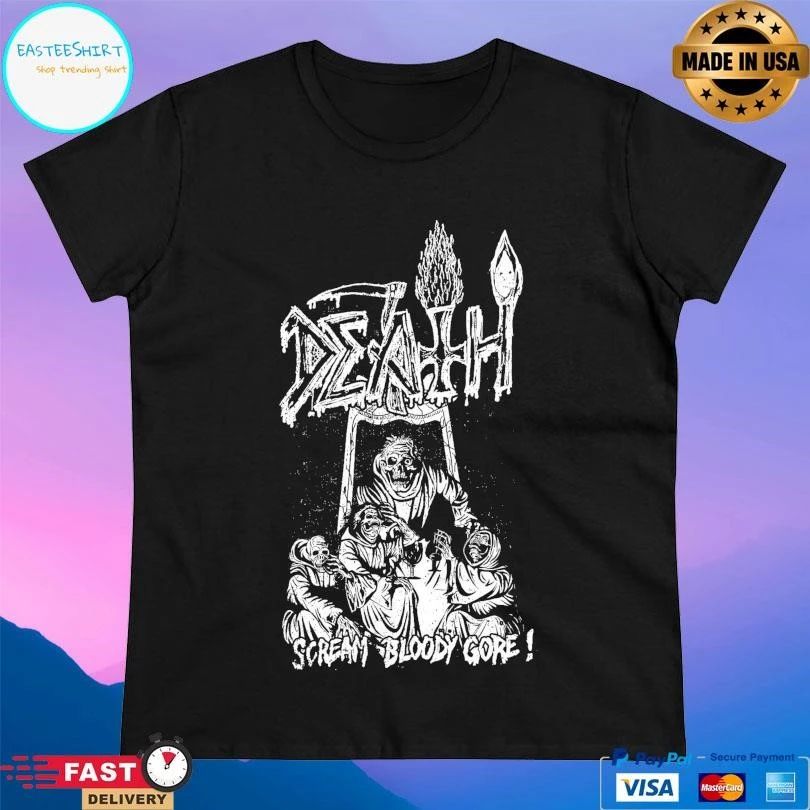 Death Scream Bloody Gore Line Art T-shirts