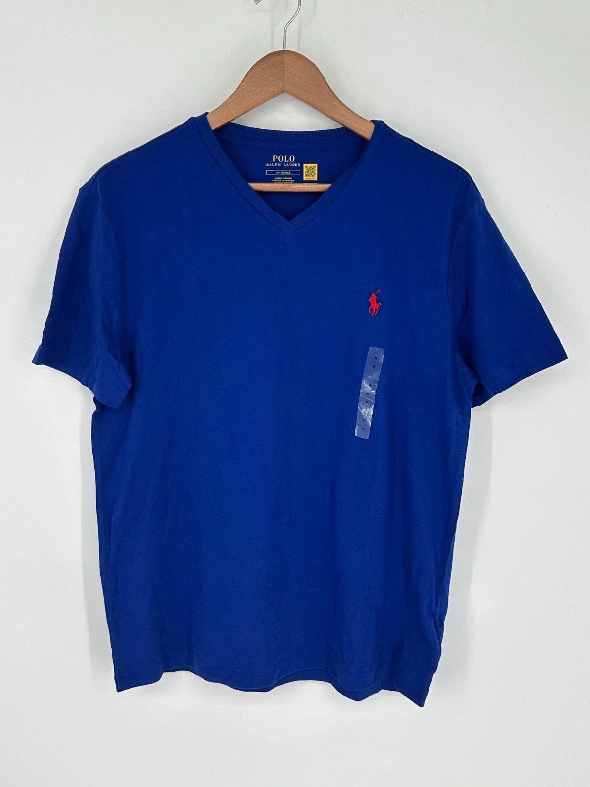 NEW Polo Ralph Lauren Men's T-Shirt Sz M V-Neck Short Sleeve Blue Y7