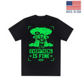 "Everything Is Fine" Nuclear Fallout Graphic T-Shirt Black with Neon Green Print