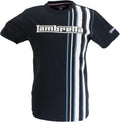 Lambretta Mens Navy Blue Striped Retro T Shirt