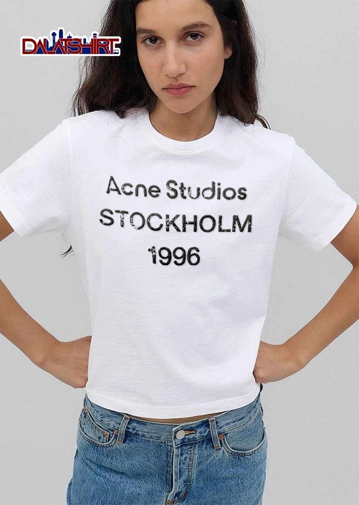 Acne Studios Stockholm 1996 Distressed Textured Typography shirt