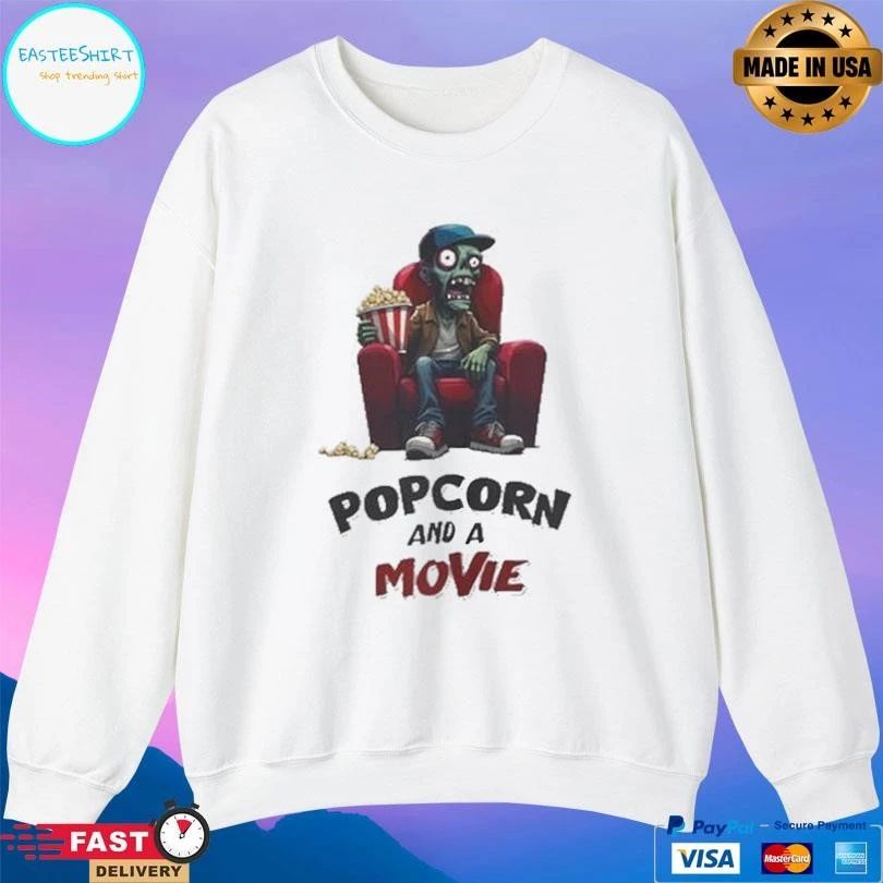 Zombie With Popcorn And A Movie T-shirts