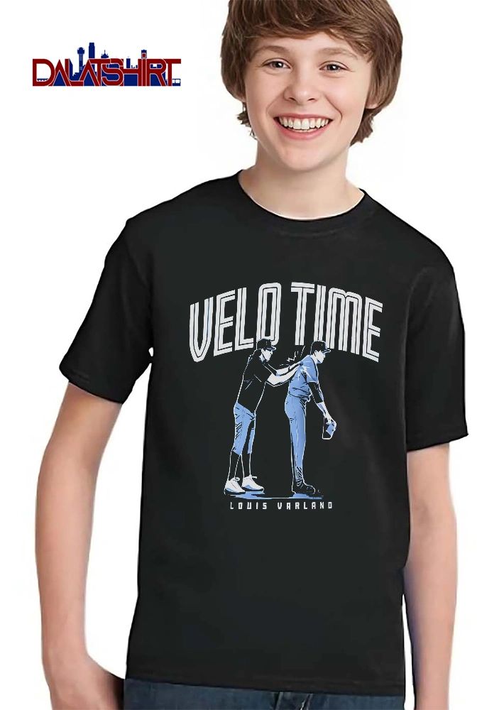 Velo Time Louis Varland Two Baseball Players Blue Line Art shirt
