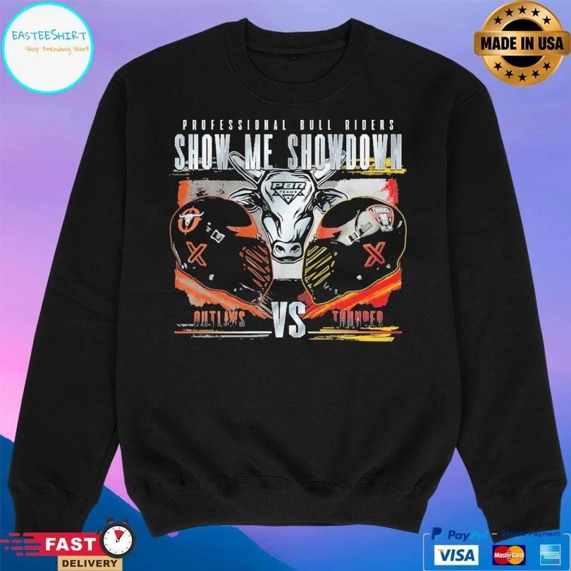 Professional Bull Riders Show Me Showdown Rivalry Outlaws Vs Thunder T-shirts
