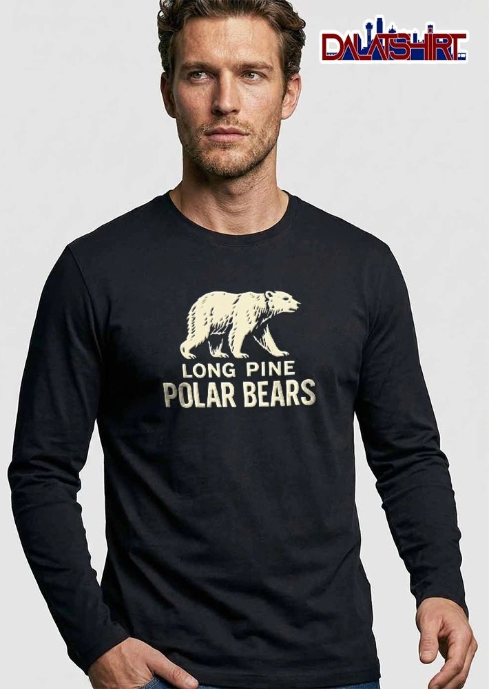 Long Pine Polar Bears Cream Walking Arctic Animal Drawing shirt