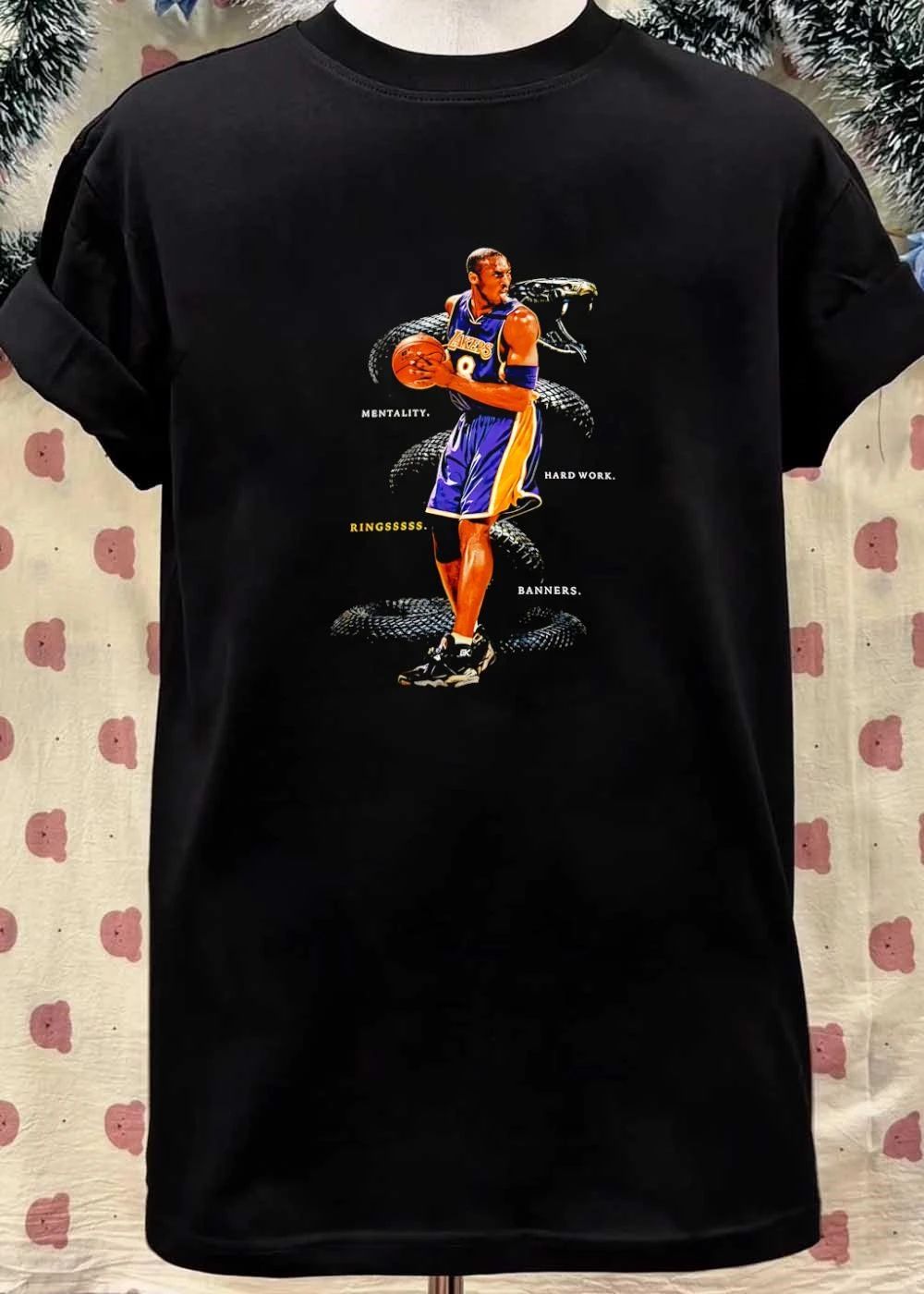 Kobe Bryant Mentality Hard Work Ringssss Banners Los Angeles Lakers T-Shirt