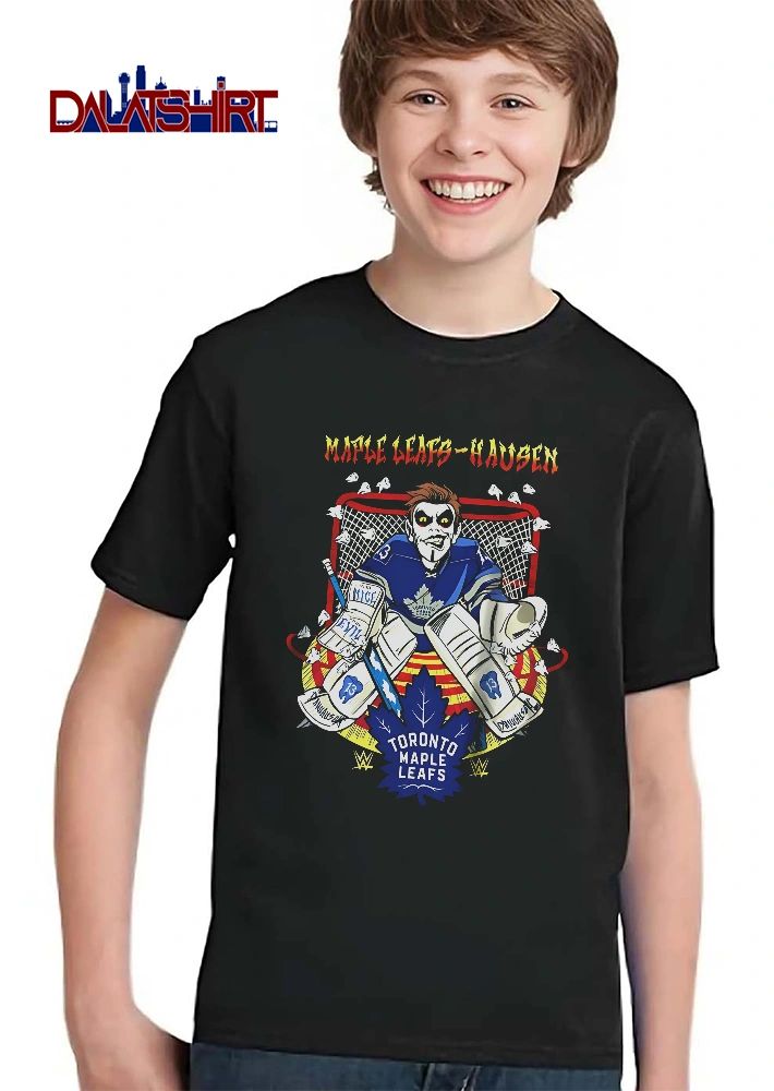 Toronto Maple Leafs NHL Hausen Very Nice Evil Danhausen Cartoon Hockey Goalie Net Flying Teeth shirt