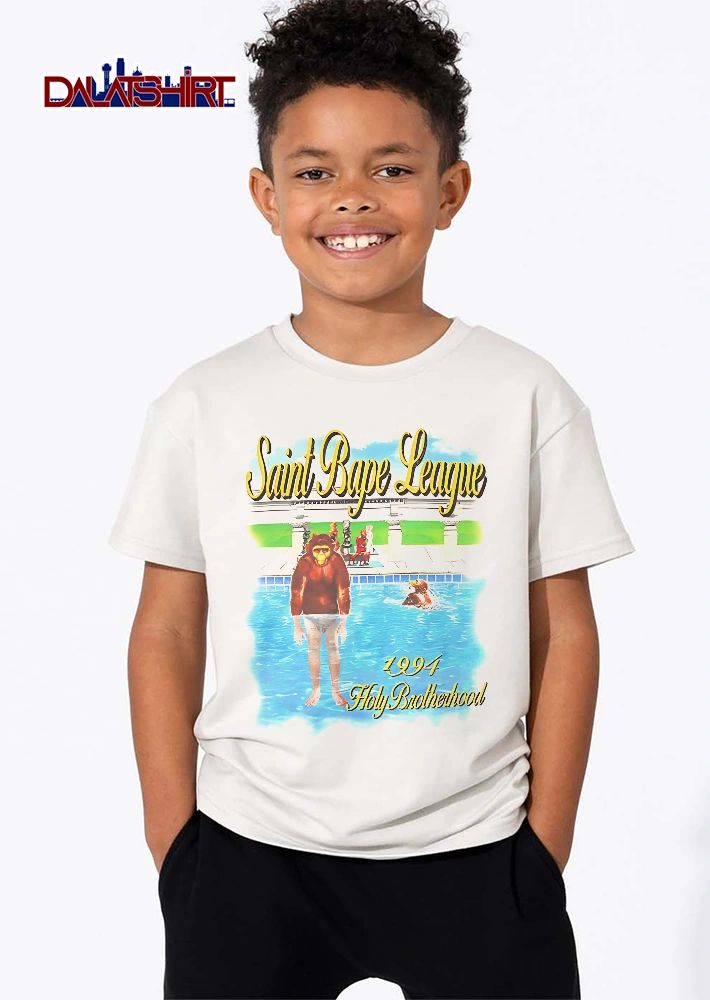 Saint Bape League Holy Brotherhood 1994 Chimpanzee In Swimming Pool Collage shirt