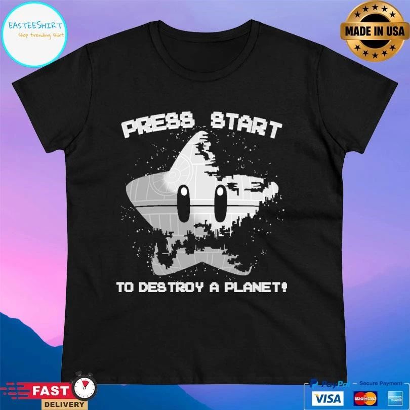 Press Start To Destroy A Planet T-shirts