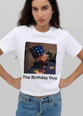 The Birthday Guy Man Sipping Red Wine Blue Bandana Photo shirt