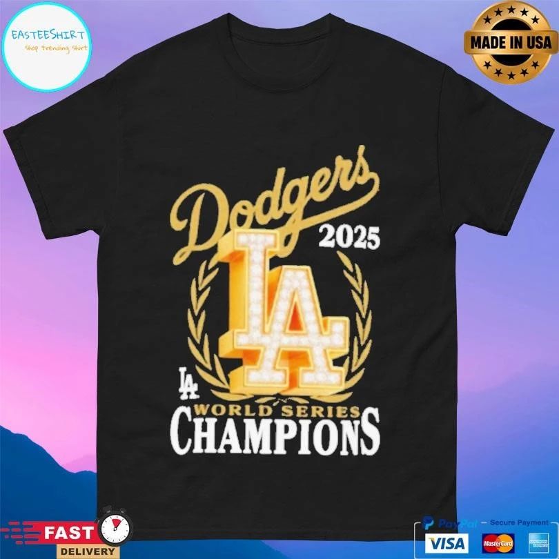 Los Angeles Dodgers 2025 World Series Champions Medallion Logo T-shirts
