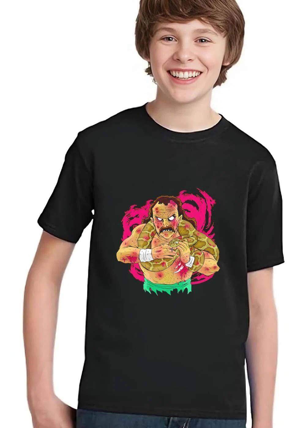 Mustachioed Zombie Wrestler Python Background Caricature shirt