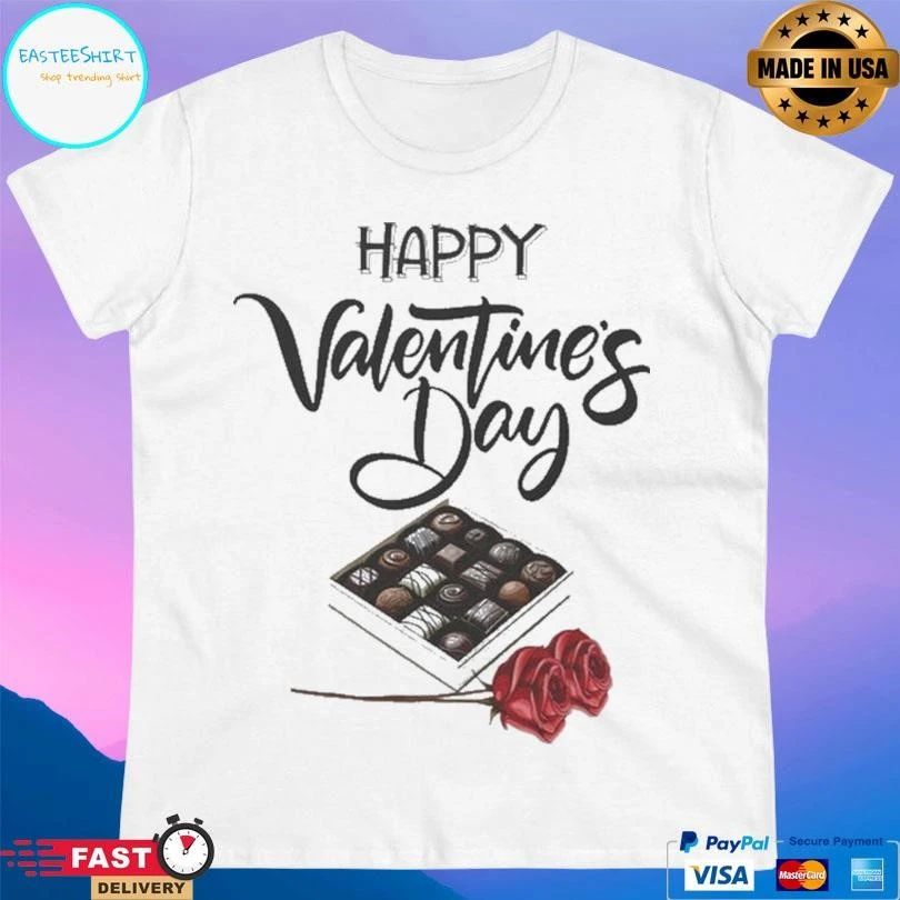 Happy Valentine’s Day Chocolate And Flower T-shirts