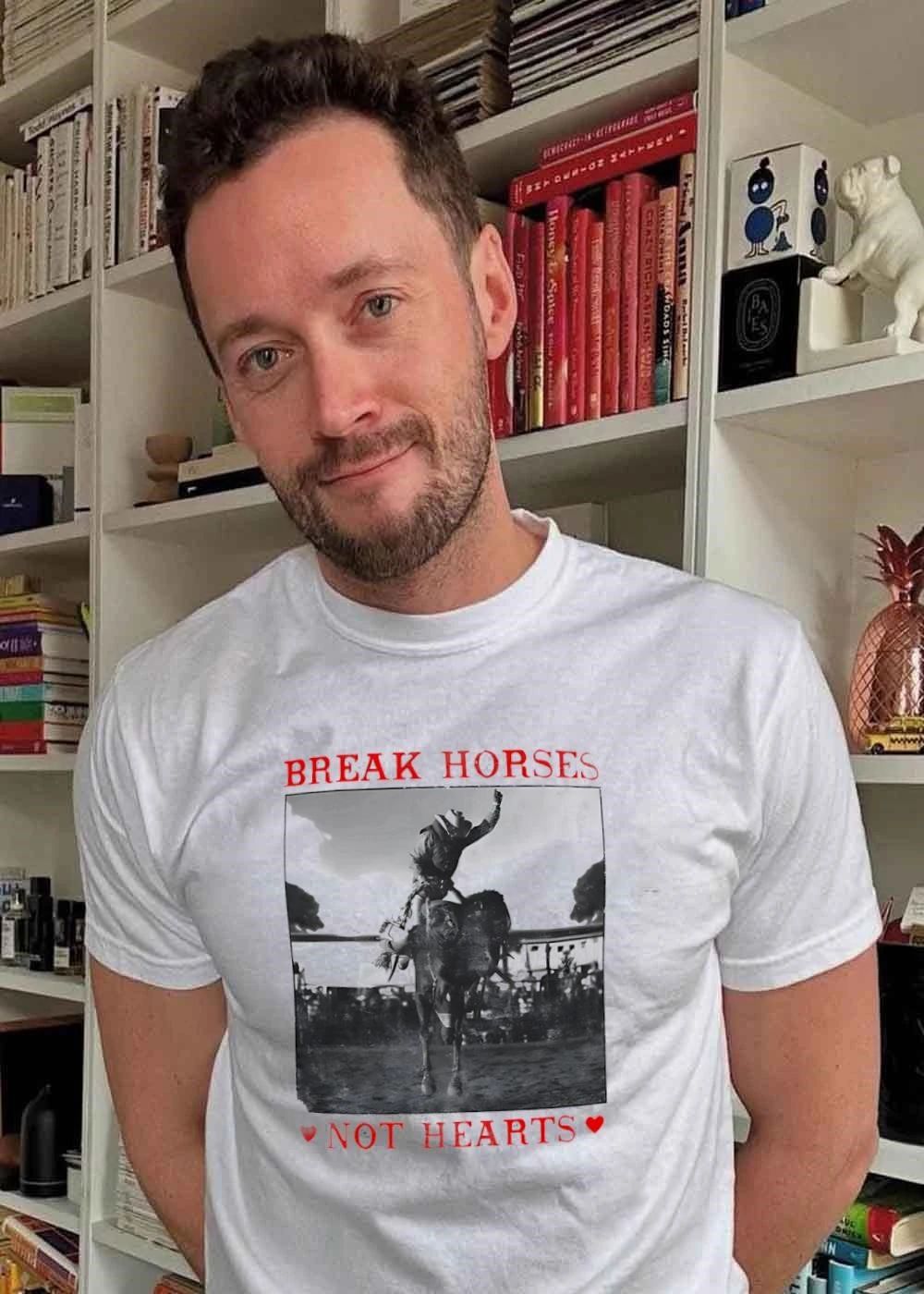 Break Horses Not Hearts Rodeo Cowboy Western Graphic T-Shirt