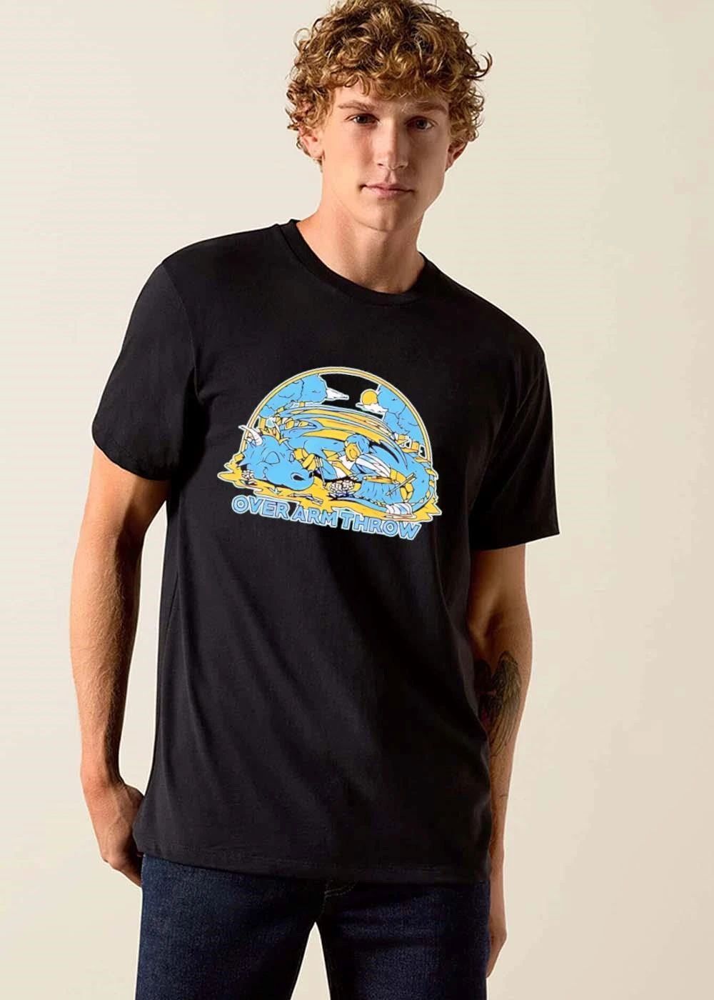 Over Arm Throw Cartoon Sleeping Blue Dragon shirt