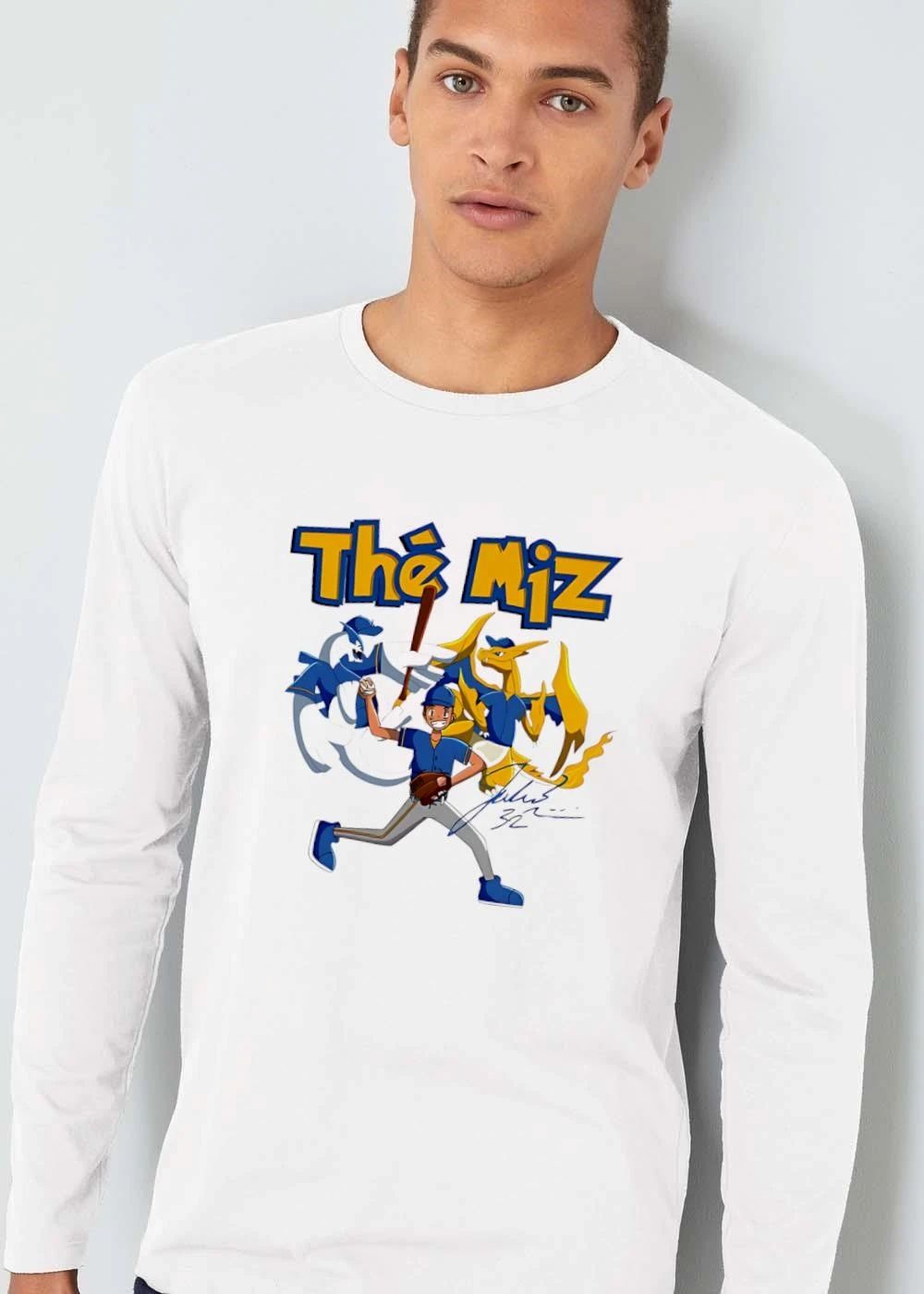 The Miz Julio 32 Cartoon Baseball Player Lugia Charizard shirt