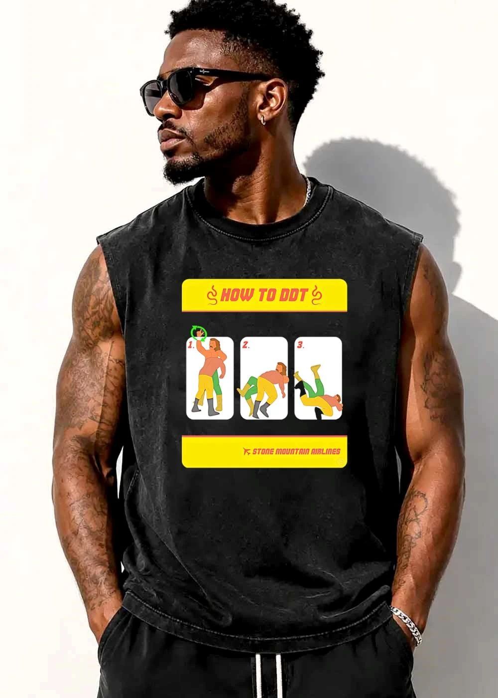 How To Ddt Stone Mountain Airlines Cartoon Wrestler Performing Move Sequence shirt