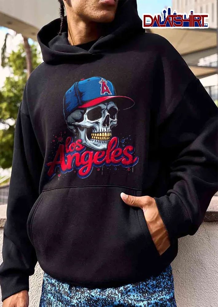 Los Angeles Angels MLB Skull Wearing Baseball Cap Gold Teeth Graffiti shirt