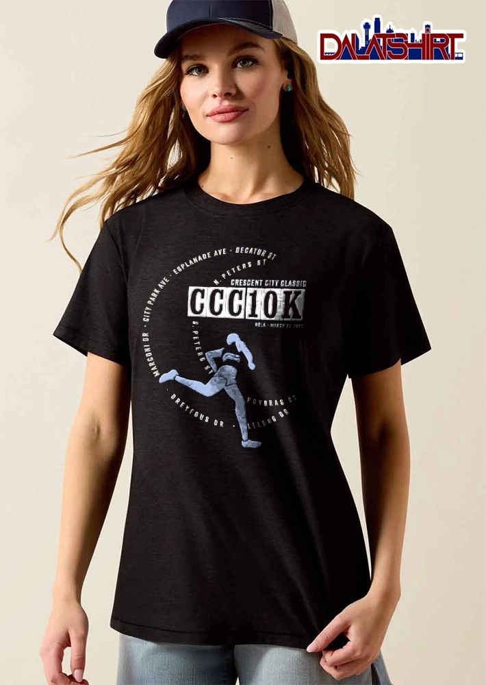 Crescent City Classic Ccc10k Nola March 27 2027 Runner Silhouette Circular Street Names shirt