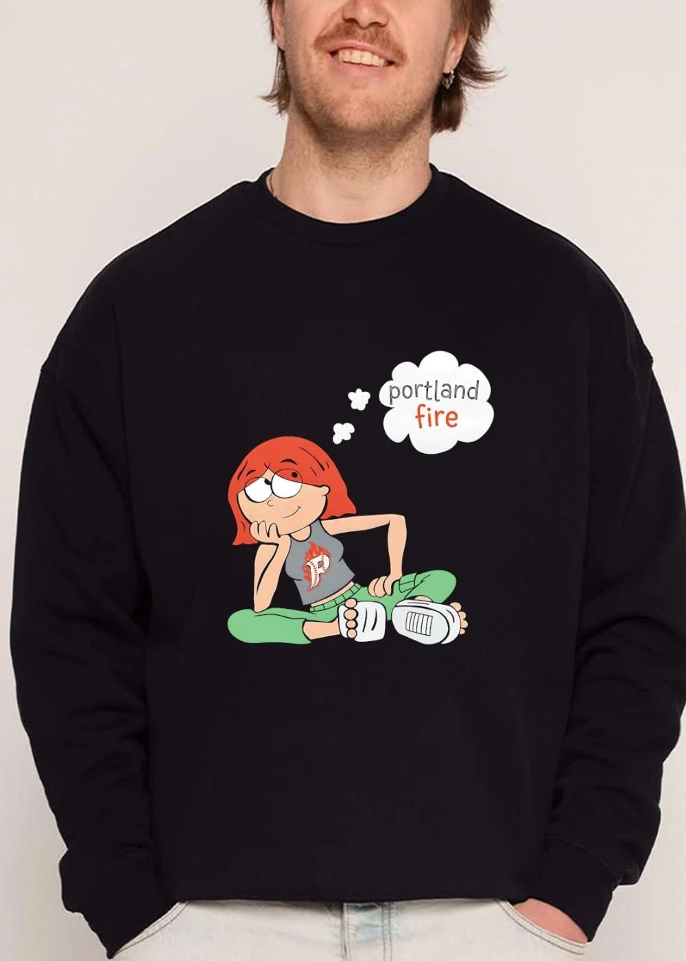 Premium Portland Fire WNBA Cartoon Redhead Girl Daydreaming Thought Bubble shirt