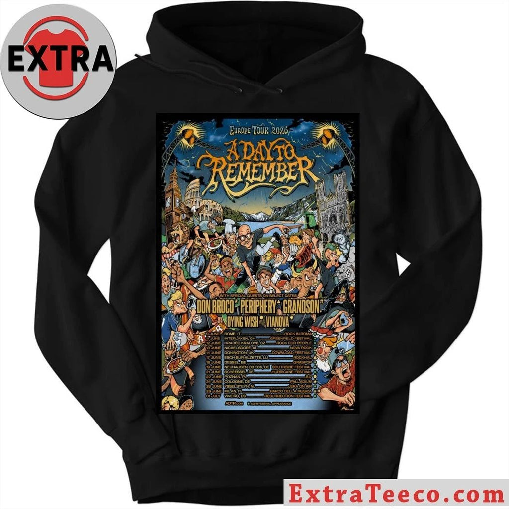 A Day To Remember 2026 Europe Tour Poster Shirt