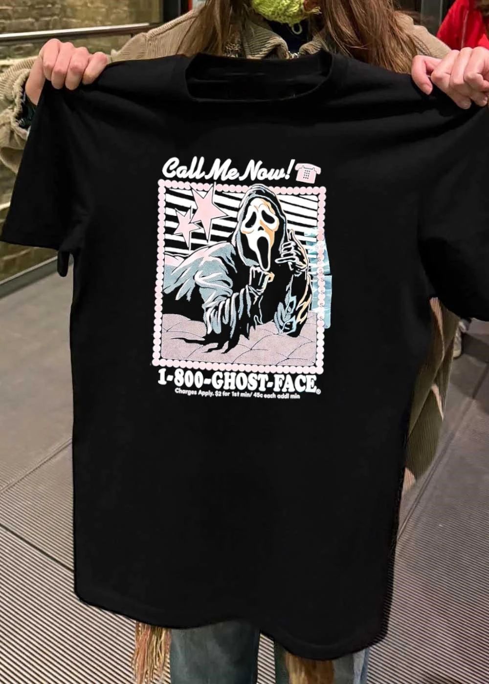 Call Me Now 1 800 Ghost Face Charges Apply 2 for 1st min 45c each addl min T-Shirt