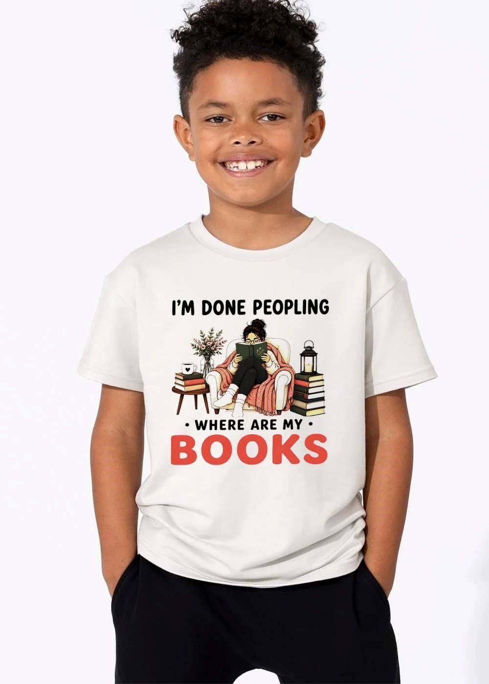 Im Done Peopling Where Are My Books Woman Reading Armchair Cozy Blanket shirt