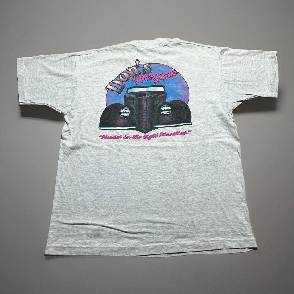 Vintage 90s Dons Hot Rods Custom Classic Car Builder Graphic Shirt Size XL