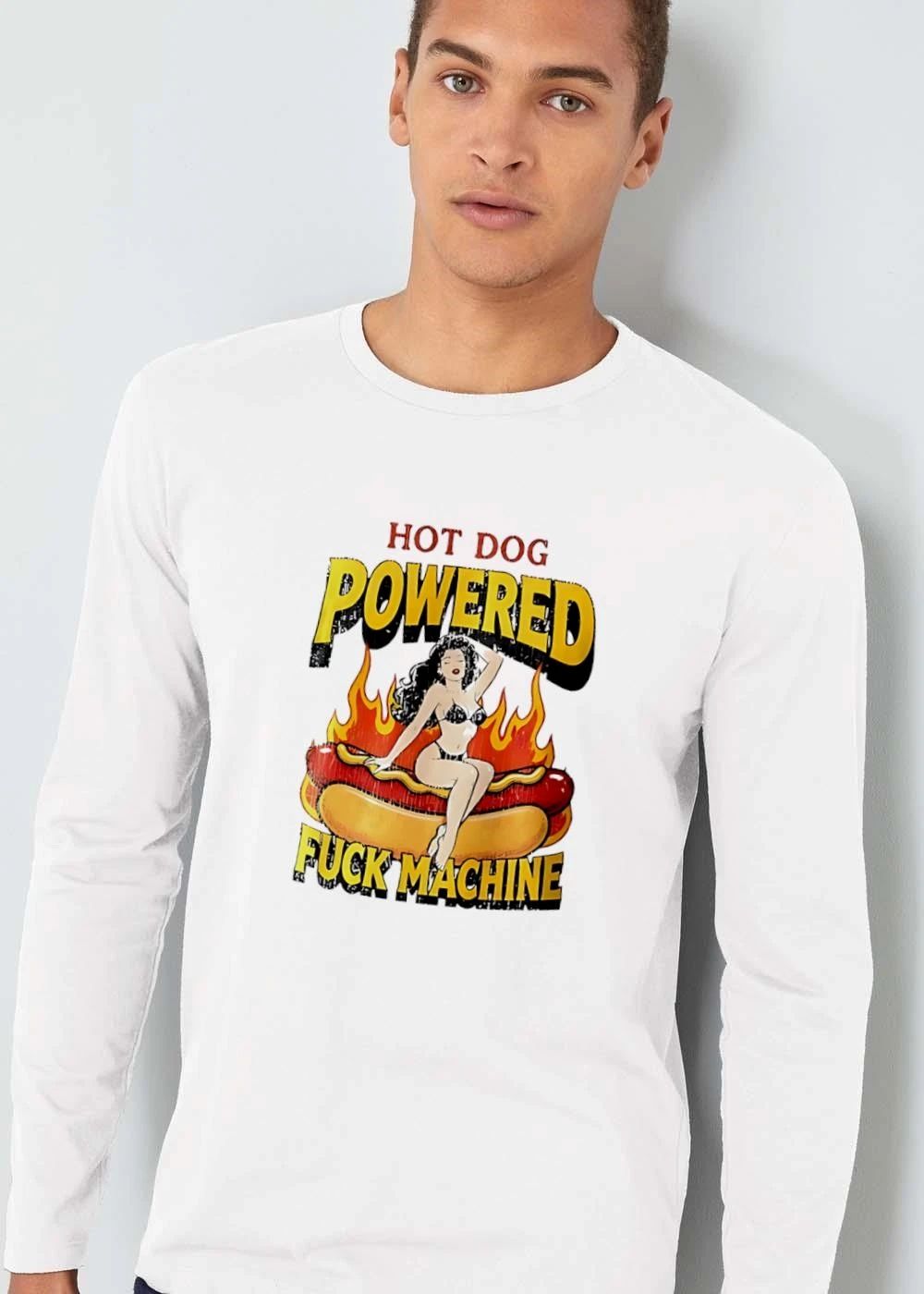 Dog Powered Fuck Machine Bikini Pinup Girl Mustard Flames Distressed shirt