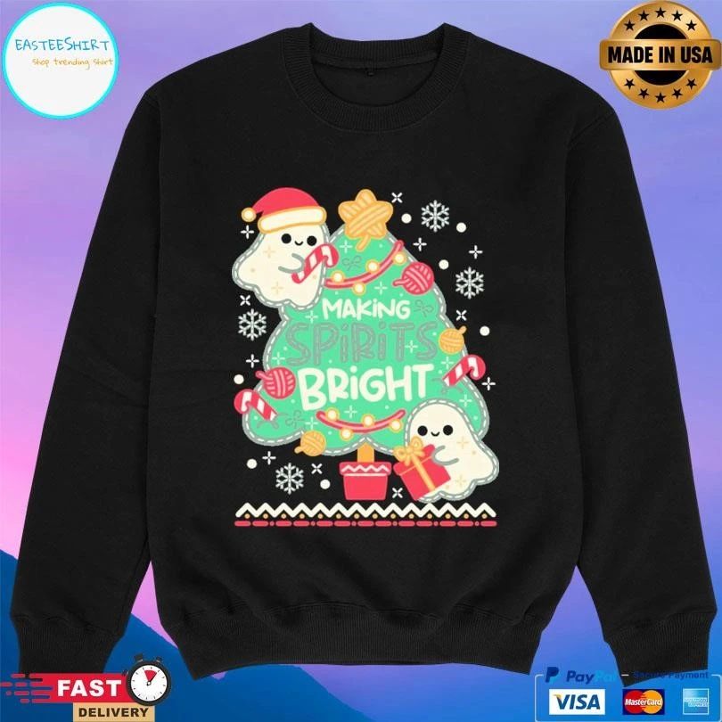 Making Cute Spirits Bright Christmas 2025 T-shirts