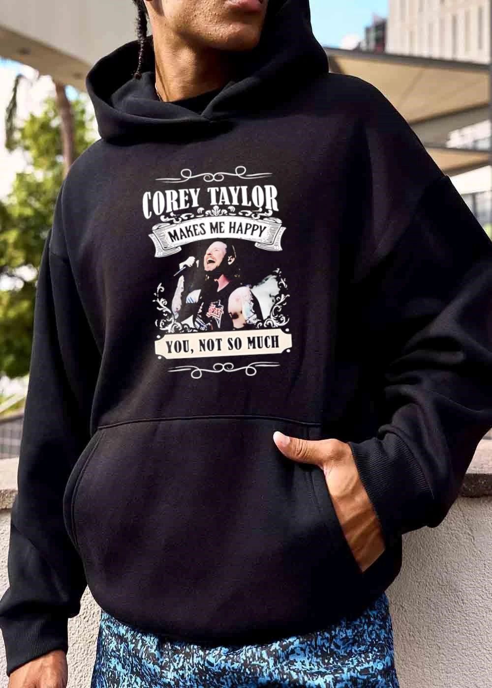 Corey Taylor Makes Me Happy You Not So Much Singer Screaming Microphone Ornate Frame shirt