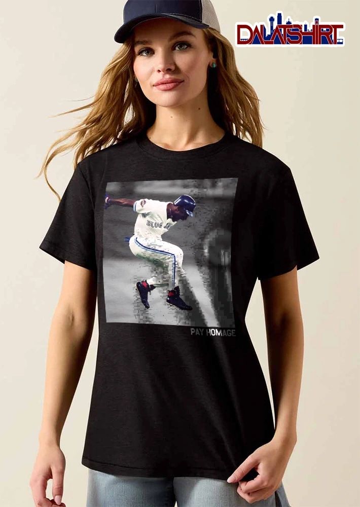 Toronto Blue Jays MLB Pay Homage Baseball Player Jumping Celebration Color Splash Photo shirt