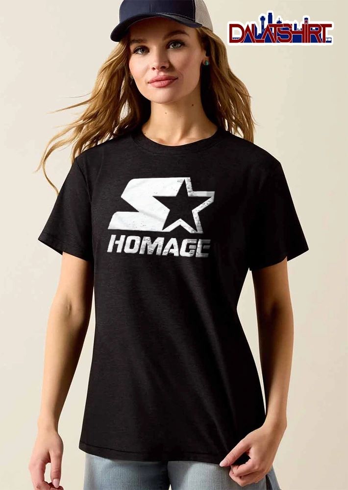 Homage Starter White Marble Texture S Star Cutout Logo Emblem shirt
