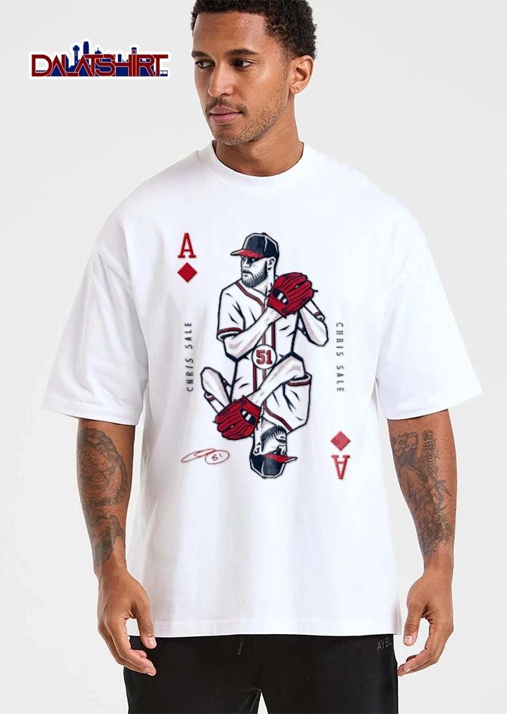 Chris Sale Playing Card Ace Of Diamonds Baseball Pitcher Line Art shirt