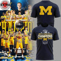 Michigan Wolverines Men’s Basketball Big10 Champions 2026 Logo Two Sided T-Shirt